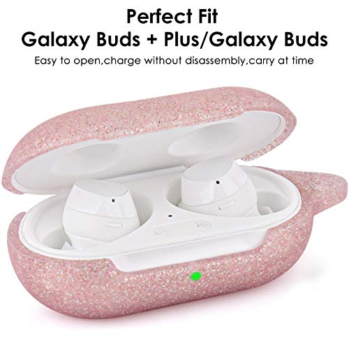 VISOOM Silicone Case Compatible with Samsung Galaxy Buds Plus/Galaxy Buds - 2022 Soft Carrying Case Protective Wireless Charging Cover Skin with Galaxy Earbuds Accessories Keychain for Women&Girls