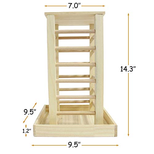 kathson Wooden Hay Feeder Rabbit Less Waste Food Feeding Rack Standing Pet-self Feeding Hay Manager Grass Holder Small Animals Cage Accessories for Bunny Chinchilla Guinea Pig