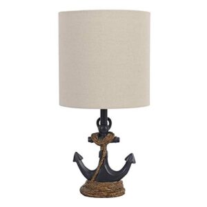 decor therapy anchor resin accent lamp, antique navy