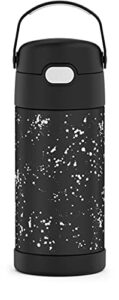 thermos funtainer 12 ounce stainless steel vacuum insulated kids straw bottle, space