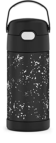 THERMOS FUNTAINER 12 Ounce Stainless Steel Vacuum Insulated Kids Straw Bottle, Space