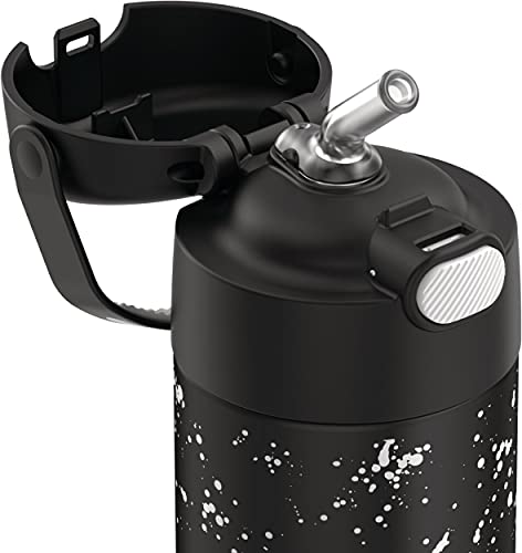 THERMOS FUNTAINER 12 Ounce Stainless Steel Vacuum Insulated Kids Straw Bottle, Space