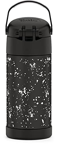 THERMOS FUNTAINER 12 Ounce Stainless Steel Vacuum Insulated Kids Straw Bottle, Space