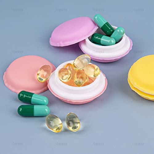 AUEAR, 30 Pack Macaroon Case, Mini Macaroon Box, Macarons Jewelry Storage Box, Macaroon Cute Pill Box Candy Organizer Travel Ring Earring Container