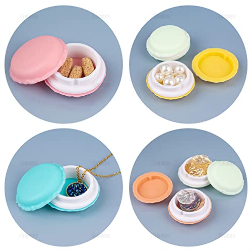 AUEAR, 30 Pack Macaroon Case, Mini Macaroon Box, Macarons Jewelry Storage Box, Macaroon Cute Pill Box Candy Organizer Travel Ring Earring Container