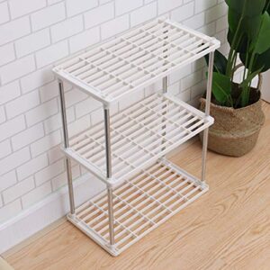 YARNOW 3- Tier Storage Shelf Plastic Shelving Unit Free Standing Rack Organizer Tool Holder Plant Stand for Kitchen Bathroom Laundry Narrow Places Shoe White