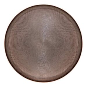 Kate and Laurel Stovring Mid-Century Round Metal Tray, 16 Inch Diameter, Bronze, Modern Tray for Serving, Storage, and Display