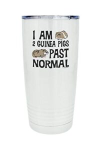 thiswear i am 2 guinea pigs past normal 20oz. stainless steel insulated travel mug with lid white