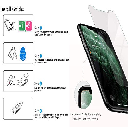 HHUAN Case + Screen Protector, for TCL 10 SE (6.52 inch) Tempered Glass Film and Transparent Soft Silicone TPU Bumper Shell, Shock Absorption Phone Protective Cover - WMA33