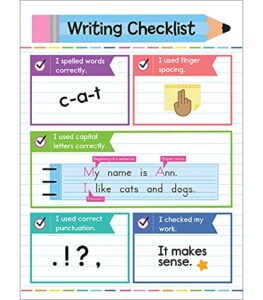 carson dellosa writing checklist chart—student check writing guide for editing and revising, english language arts homeschool or classroom decor (17" x 22")