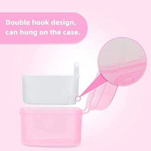 Dental Orthodontic Retainer Container Cleaning Case,Denture Bath Box Case Cup Holder, Mouthguard Storage Soaking Case - Leak Proof with Lid Waterproof - Pink