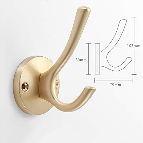 Ailindany 1 Pack Bath Towel Hooks Gold Door Hook Hanger Clothes Hooks for Hanging Coat and Robe Wall Mounted Hook for Farmhouse Retro DIY