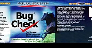 Natural Horse Vet Bug Check. Feed-Thru Supplement for Horses, Cattle, Alpacas, Sheep and Goats. Promotes and Maintains Healthy Skin and Coat. Works Around The Clock from The Inside Out. (2 Lbs)