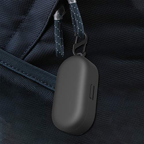for Bose Sport Earbuds Case Cover (Not fit for Bose QuietComfort Earbuds), Portable Silicone Protective Case with Carabiner (Black)