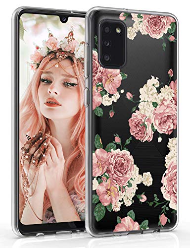 Compatible with Samsung Galaxy A02s Transparent Floral Case Flower Design Soft Clear Flexible TPU Cover for Girls Women Shockproof Slim Fit TPU Protective Case Cover for Samsung A02s