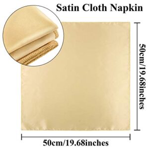 Aneco 12 Pieces Satin Napkin Square 20 x 20 Inches Dinner Napkins Weddings Party Napkin Soft Table Napkins for Romantic Weddings Party Dinner Decoration (Gold)