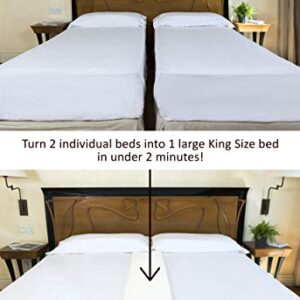 Insieme 12" Extra Wide Bed Bridge Twin to King Converter Kit – Use to Easily Combine 2 Twins to King or Plug Gap Between Split King Adjustable Mattresses. V-Shaped Wedge, Light, Thin & Strapless.