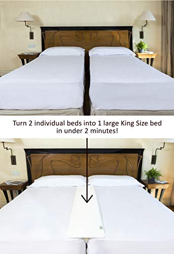 Insieme 12" Extra Wide Bed Bridge Twin to King Converter Kit – Use to Easily Combine 2 Twins to King or Plug Gap Between Split King Adjustable Mattresses. V-Shaped Wedge, Light, Thin & Strapless.