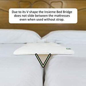 Insieme 12" Extra Wide Bed Bridge Twin to King Converter Kit – Use to Easily Combine 2 Twins to King or Plug Gap Between Split King Adjustable Mattresses. V-Shaped Wedge, Light, Thin & Strapless.