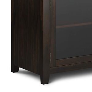 SIMPLIHOME Cosmopolitan SOLID WOOD 54 inch Wide Contemporary Sideboard Buffet in Mahogany, for the Dining Room and Kitchen