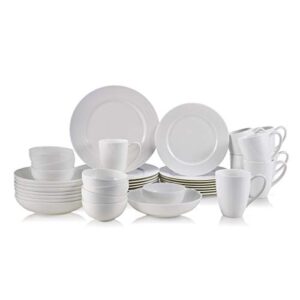 mikasa annabele chip resistant 40-piece dinnerware set, service for 8, white
