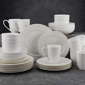 Mikasa Annabele Chip Resistant 40-Piece Dinnerware Set, Service For 8, White