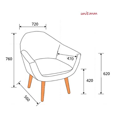 GYDJBD Nordic Modern Minimalist Lazy Sofa Chair, Bedroom Living Room Leisure Fabric Lazy Sofa Balcony Single Sofa (Color : B)