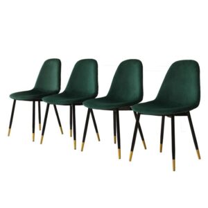 roundhill furniture lassan contemporary fabric dining chairs, set of 4, wood, 22.25"d x 17.25"w x 33.25"h, green