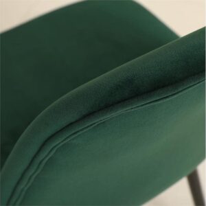 Roundhill Furniture Lassan Contemporary Fabric Dining Chairs, Set of 4, Wood, 22.25"D x 17.25"W x 33.25"H, Green