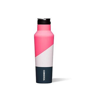 corkcicle insulated canteen water bottle, electric pink, holds 20 oz