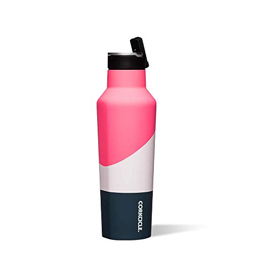 Corkcicle Insulated Canteen Water Bottle, Electric Pink, Holds 20 oz