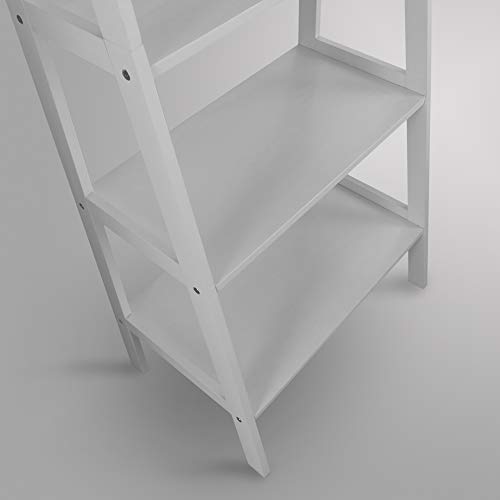 Casual Home 5-Shelf Ladder Bookcase, White (New)