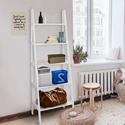 Casual Home 5-Shelf Ladder Bookcase, White (New)