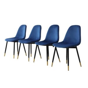 roundhill furniture lassan contemporary fabric dining chairs, set of 4, 22.25d x 17.25w x 33.25h in, blue