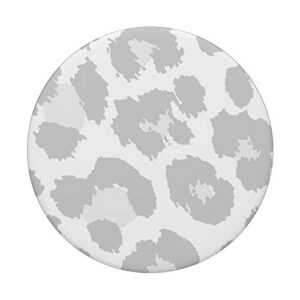 White Gray Leopard Cheetah Skin Print Pattern PopSockets Swappable PopGrip