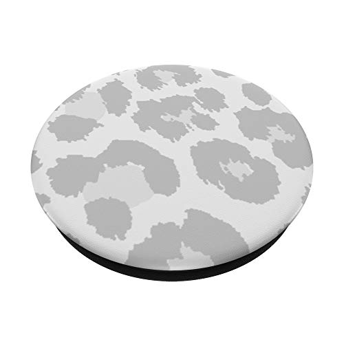 White Gray Leopard Cheetah Skin Print Pattern PopSockets Swappable PopGrip