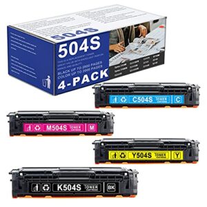 4 pack clt-k504s c504s m504s y504s toner cartridge replacement for samsung xpress c1810w c1860fw clx-4195 4195fw 4195fw 4170 4195n clp 415 415n 415nw 470 475 printer toner (1bk+1c+1m+1y).
