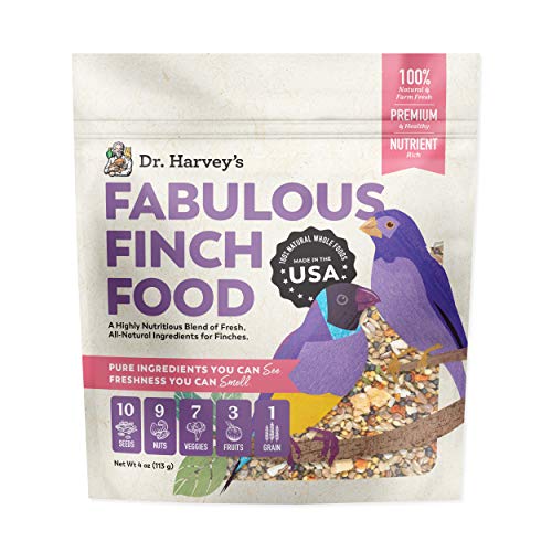Dr. Harvey's Fabulous Finch Food for Outside Feeder and Indoor Birds- Premium Bird Feed with Seeds, Nuts, Fruits, Vegetables for Finches Trial Size (4 Oz)