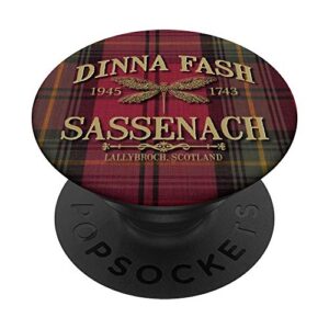 dinna fash dragonfly sassenach | tartan red | scottish gift popsockets swappable popgrip
