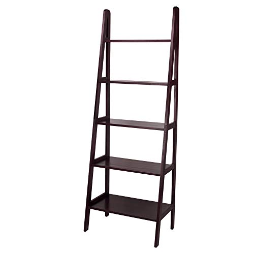 Casual Home 5-Shelf Ladder Bookcase, Espresso (New)