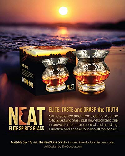 Elite Spirits Glass - by The NEAT Glass - Official Tasting and Judging Glass - by The NEAT Glass - Spirits, Whiskey, Scotch, Brandy or Voda Glass