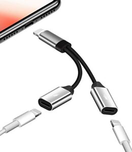 apple mfi certified headphone adapter lightning to audio jack charger extender earphone charging splitter compatible with iphone 11 12mini pro max xs xr x se2 7 8plus for ipad air cord cable converter