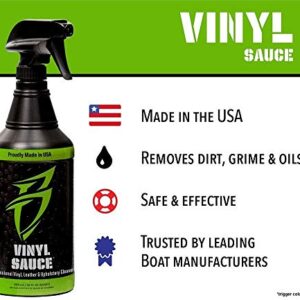 Bling Sauce Threesome Bundle, Hot Sauce Premium Hard Water Spot Remover, Condition Sauce Premium Interior Moisturizer, Vinyl Sauce Premium Vinyl and Leather Cleaner - Three 32 oz. Bottles