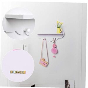 Hanger Rack, Cloud Shelves Cloud Shape Wood Floating Shelf White Floating Shelves Wall Mount Display Board Coat Hanger Storage Rack Nursery Accessories