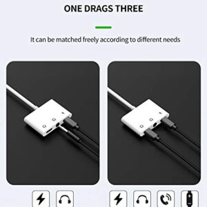 Headphone Adapter Lightning to 3.5mm AUX Audio Jack and Charger Extender Dongle Earphone Headset Splitter Compatible with iPhone 11 12 Mini pro max xs xr x se2 7 8 Plus for Ipad Air Cable Converter
