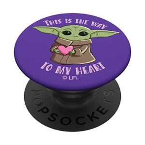 the mandalorian the child this is the way to my heart popsockets popgrip: swappable grip for phones & tablets