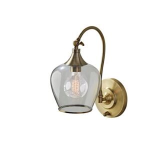 adesso 3920-21 bradford 1 light 7 inch antique brass wall lamp wall light