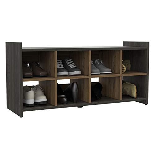 Tuhome 40-inch Wide Entryway Storage Unit, 8 Shoe Capacity, Carbon Espresso