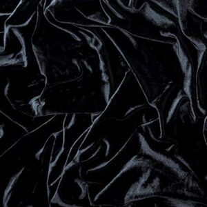 mirco velvet fabric for costumes and crafting 61 inches width by the yard entelare(black 1yard)