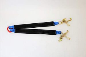 3"x36" v-bridle strap with rtj frame cluster hooks for towing blue